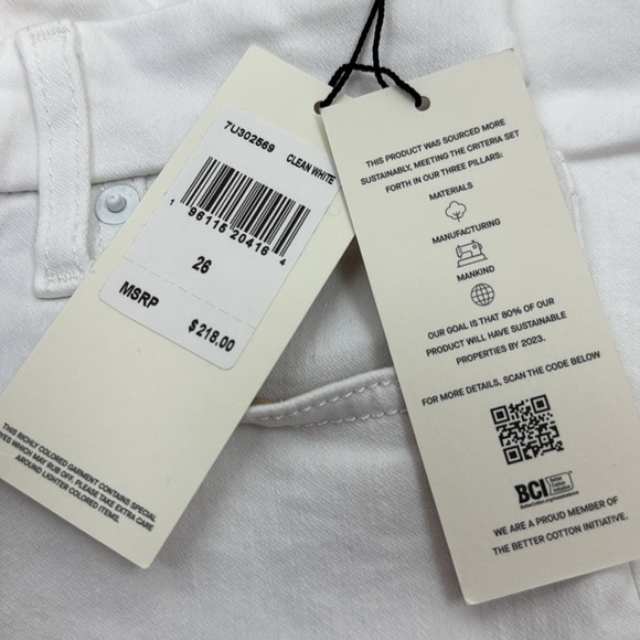 7 For All Mankind Kimmie Mid-Rise Stretch Boot-Cut Jeans In White Size 26 NTW - Picture 17 of 17